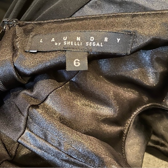 Vtg LAUNDRY Women Black Halter Y2K Maxi Ruched Party Dress Size 6-Made in USA - Picture 8 of 10